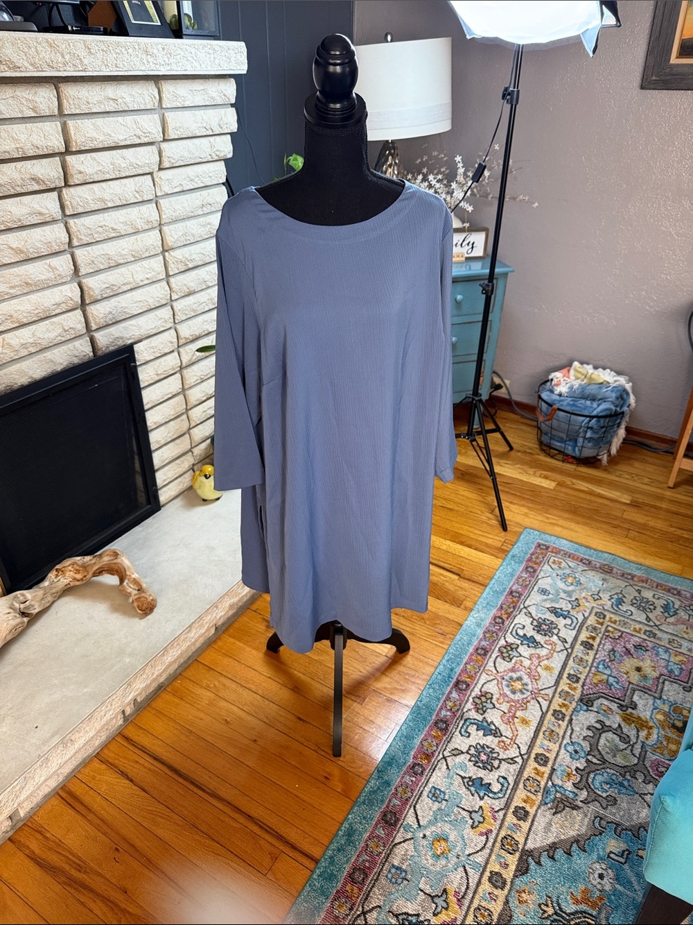J. Jill Relaxed Boatneck Tunic in Dusty Blue